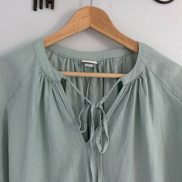 A New Day linen blend light green high-low peasant blouse size XS - Picture 2 of 6